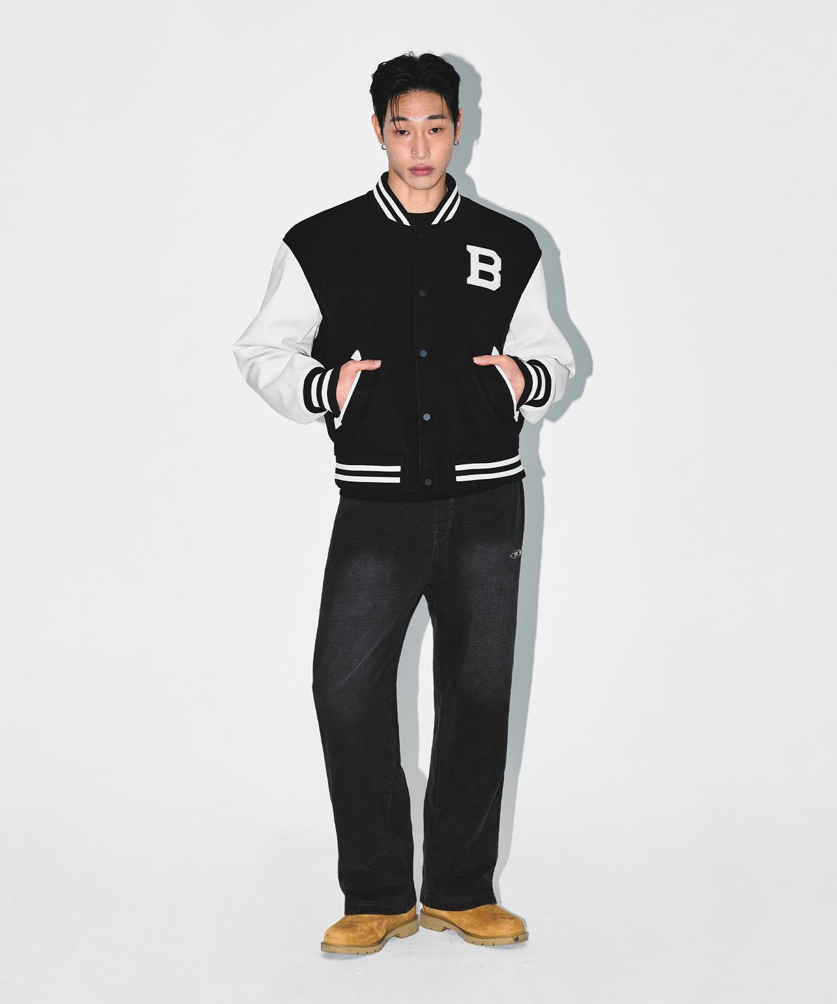 본투윈(BORN TO WIN) ATHLETIC VARSITY QUILTED JACKET [BLACK]