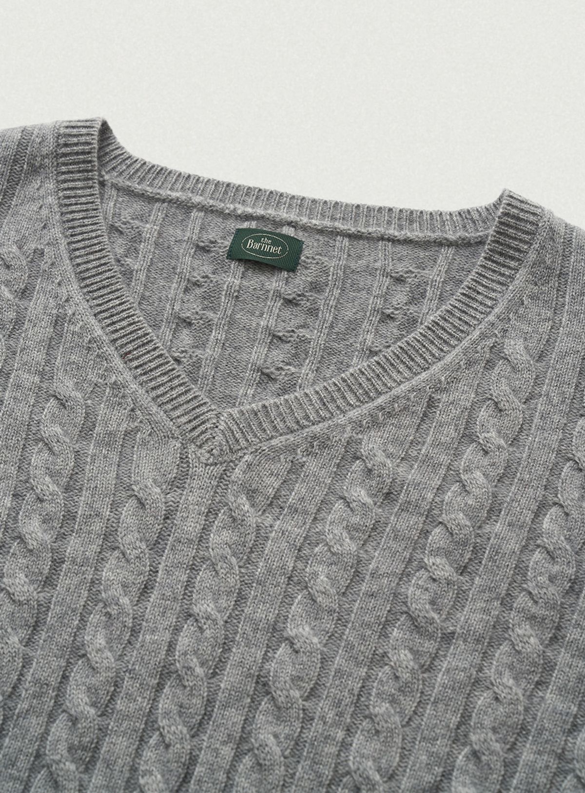더바넷(THEBARNNET) Soft Cashmere V-neck Knit_Melange Grey