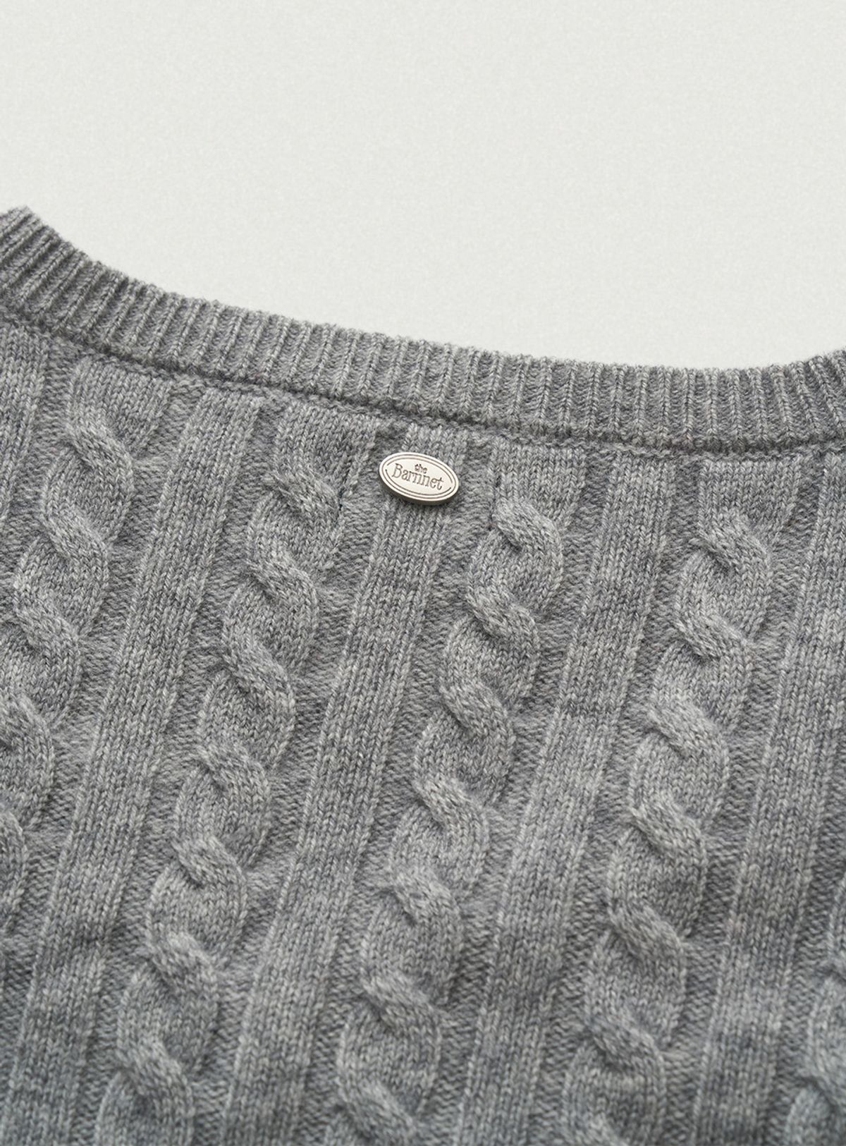 더바넷(THEBARNNET) Soft Cashmere V-neck Knit_Melange Grey