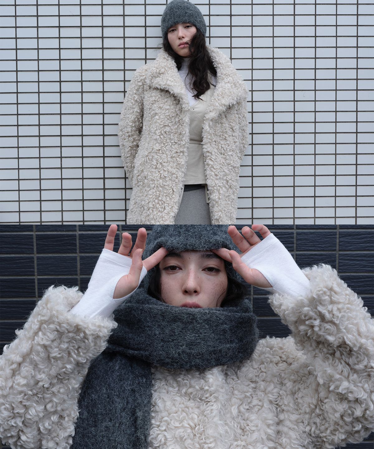 로우타이드(LOW TIDE) FLUFFY KNIT BEANIE [CHARCOAL]