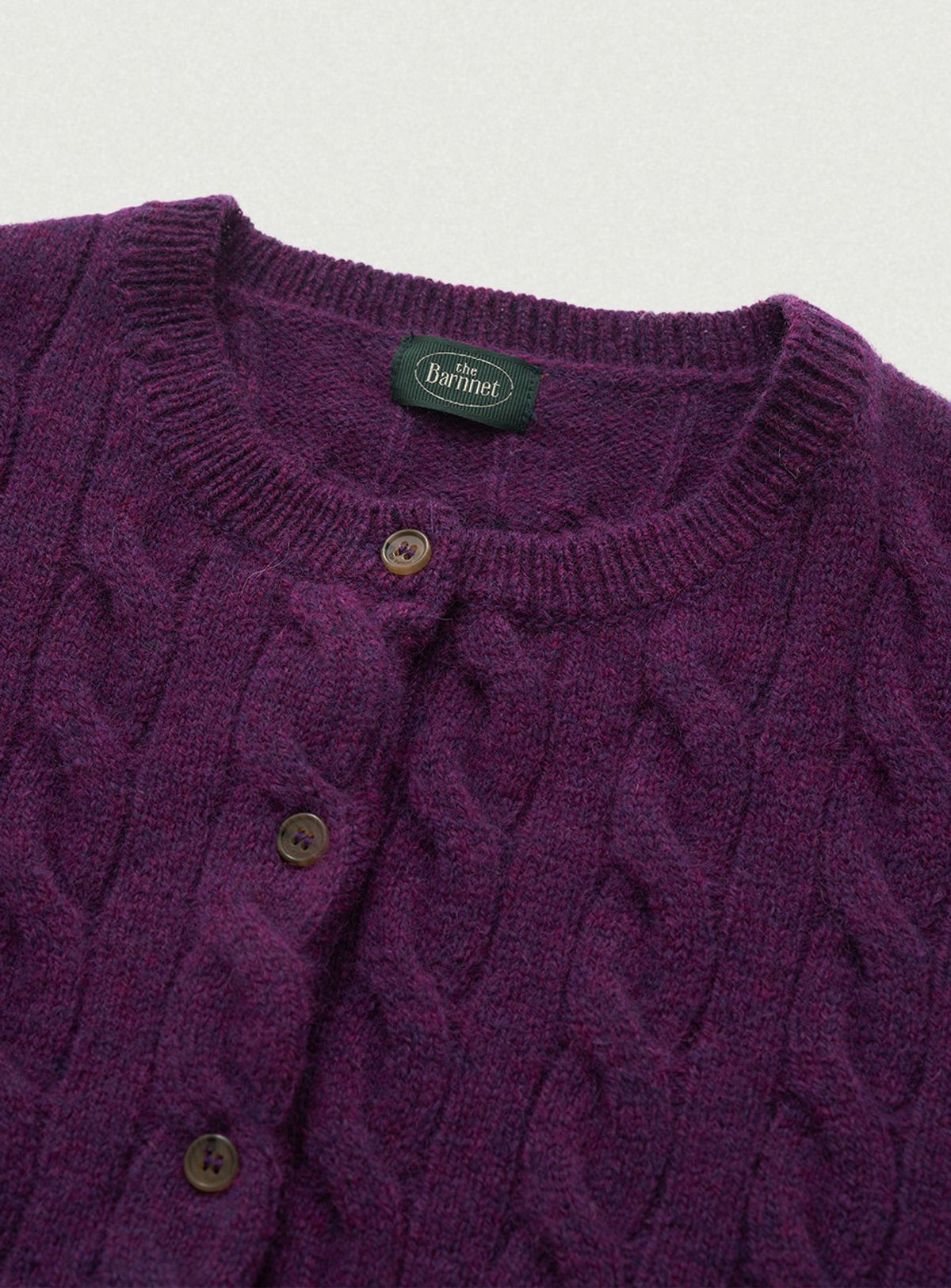 더바넷(THEBARNNET) Eden Cable Cardigan_Purple