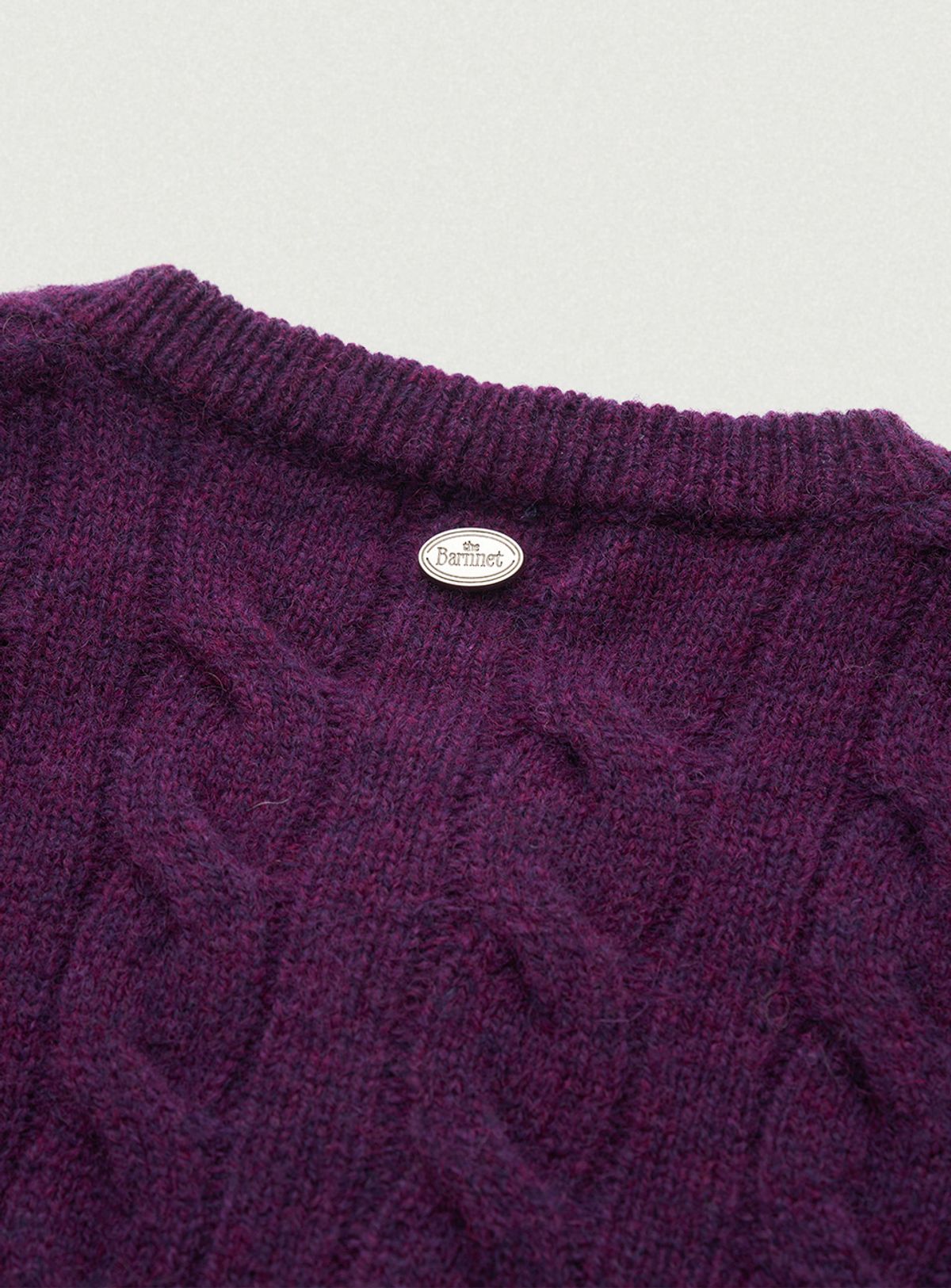 더바넷(THEBARNNET) Eden Cable Cardigan_Purple