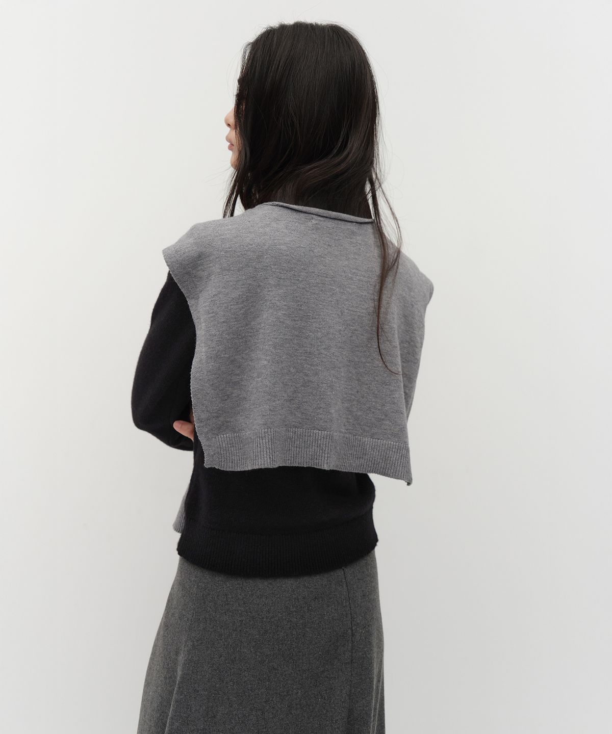 로우타이드(LOW TIDE) KNIT SHAWL [GREY]