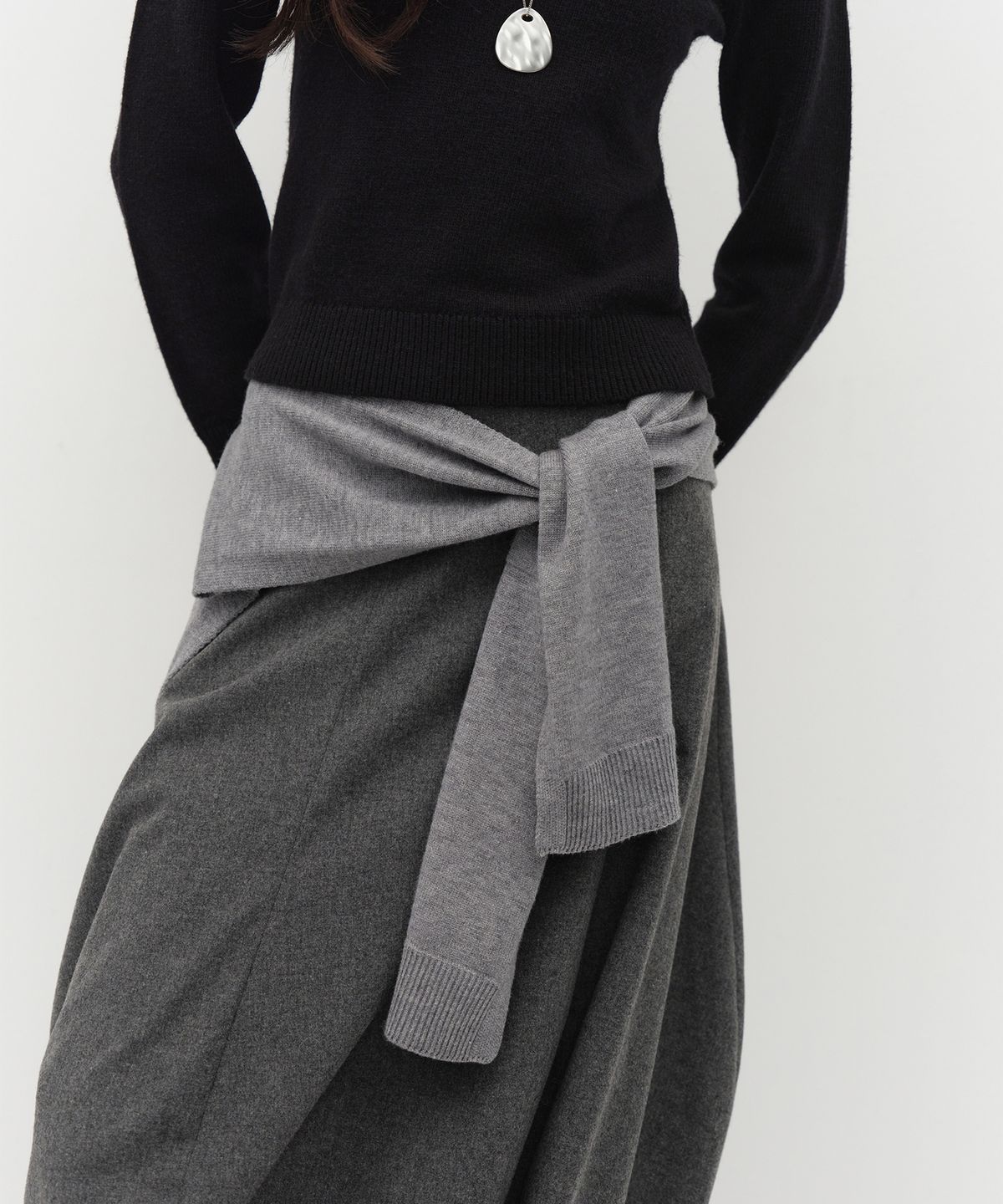 로우타이드(LOW TIDE) KNIT SHAWL [GREY]