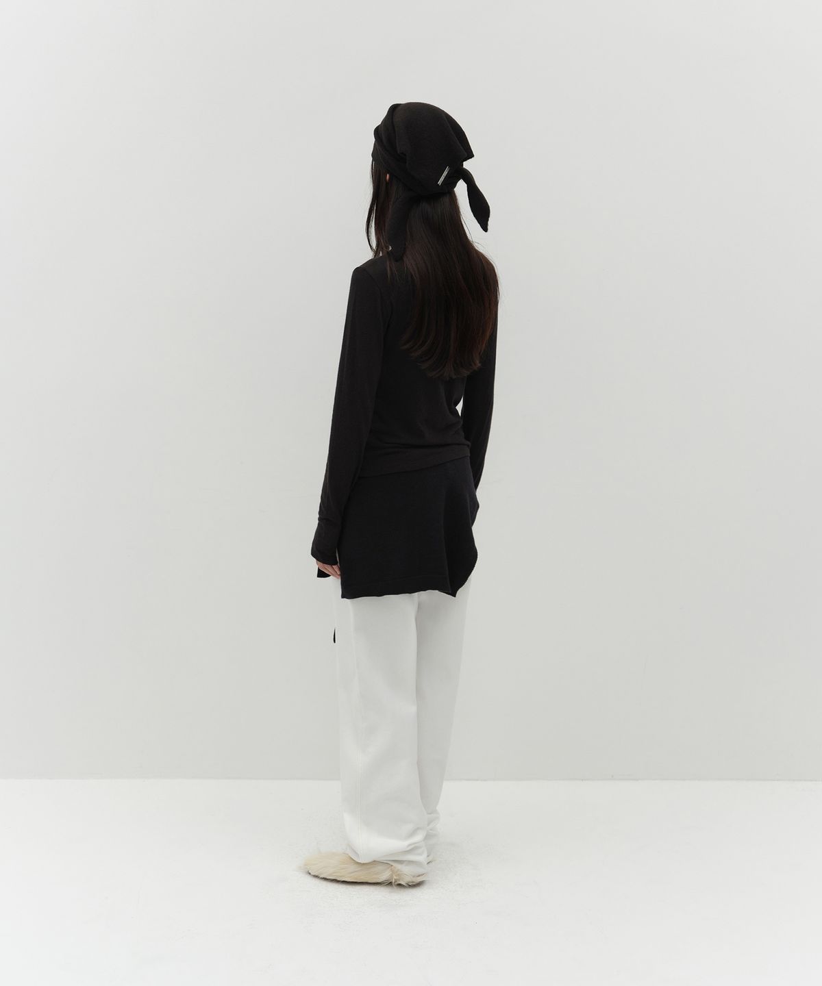 로우타이드(LOW TIDE) KNIT SHAWL [BLACK]
