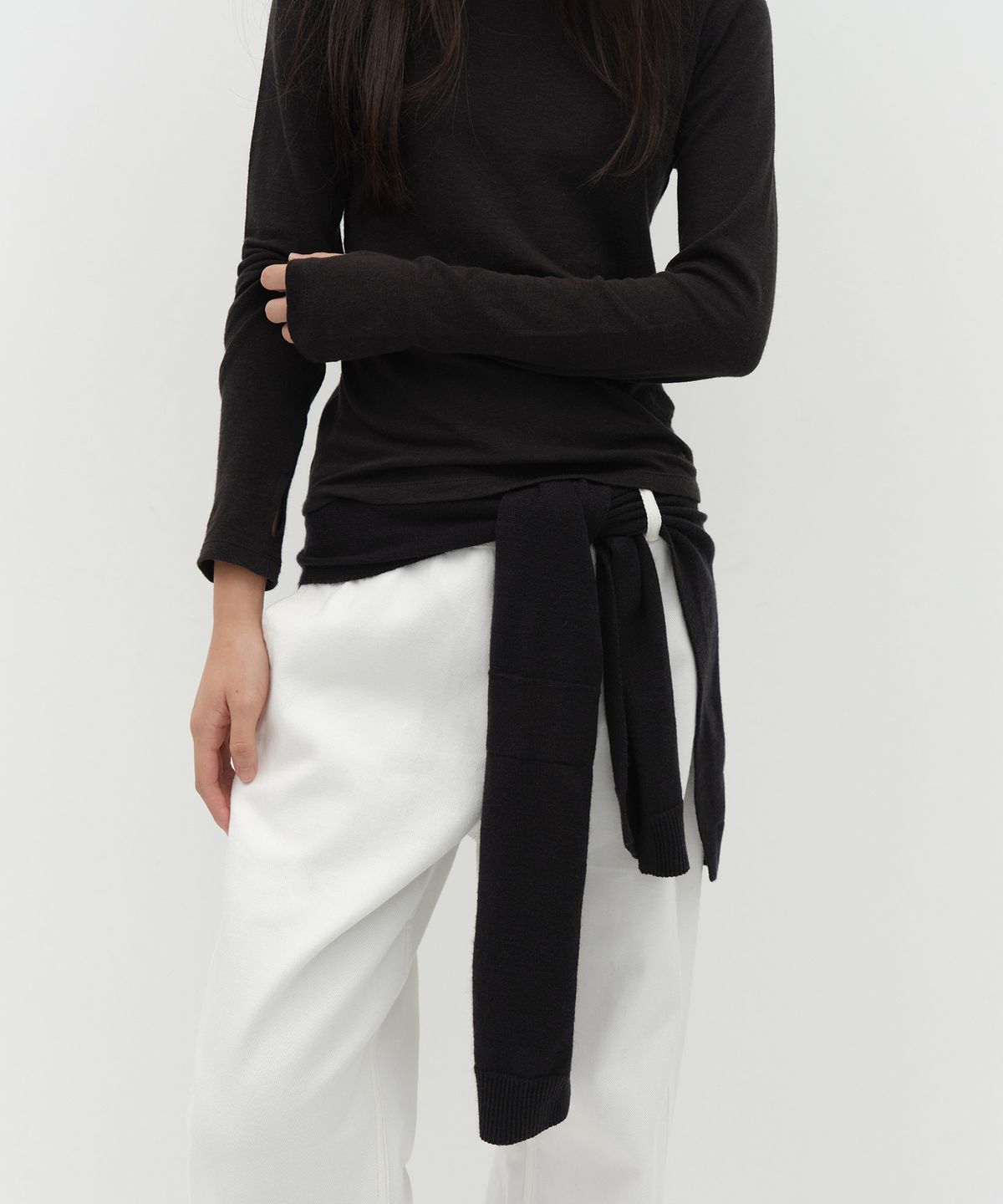로우타이드(LOW TIDE) KNIT SHAWL [BLACK]