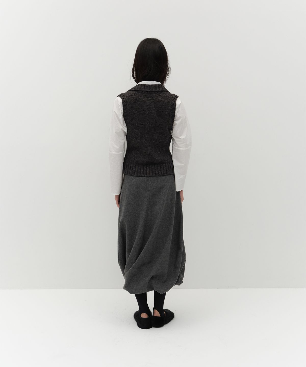 로우타이드(LOW TIDE) WOOL BALLOON SKIRT [GREY]