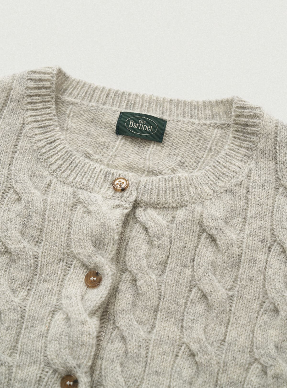 더바넷(THEBARNNET) Eden Cable Cardigan_Melange Grey