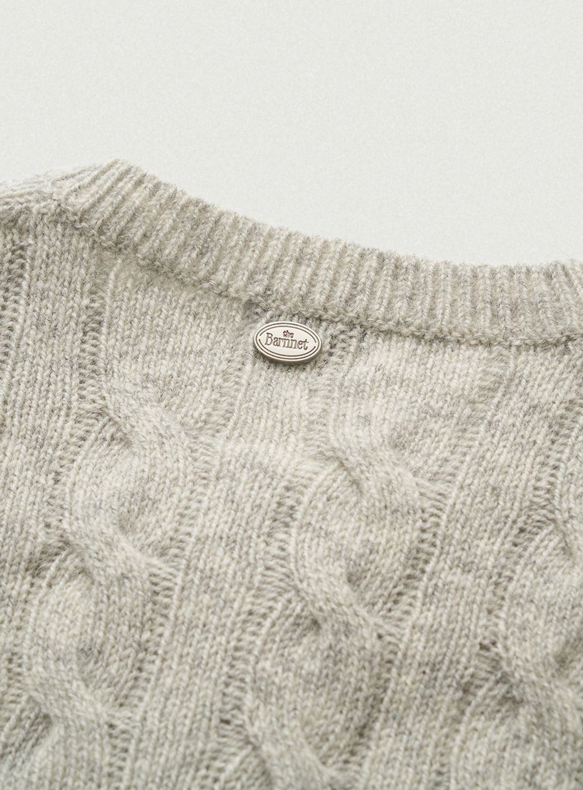 더바넷(THEBARNNET) Eden Cable Cardigan_Melange Grey