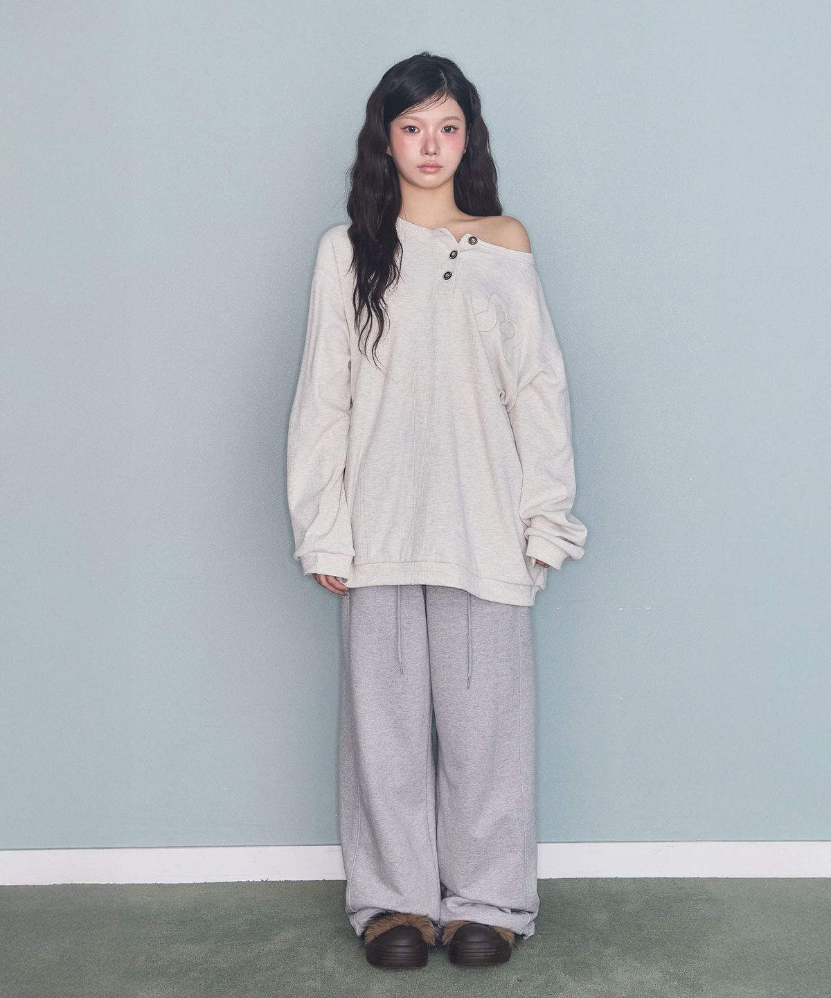미레코(MIRECO) SYMBOL PIGMENT WAFFLE T OATMEAL