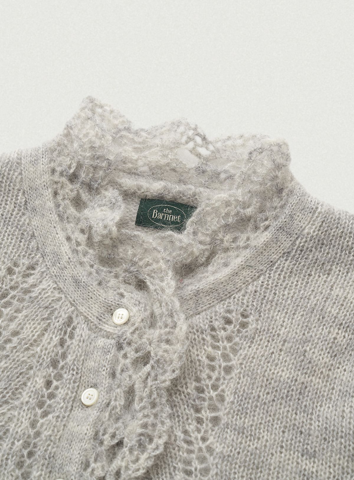 더바넷(THEBARNNET) Hale Frill Mohair Cardigan_Light Grey