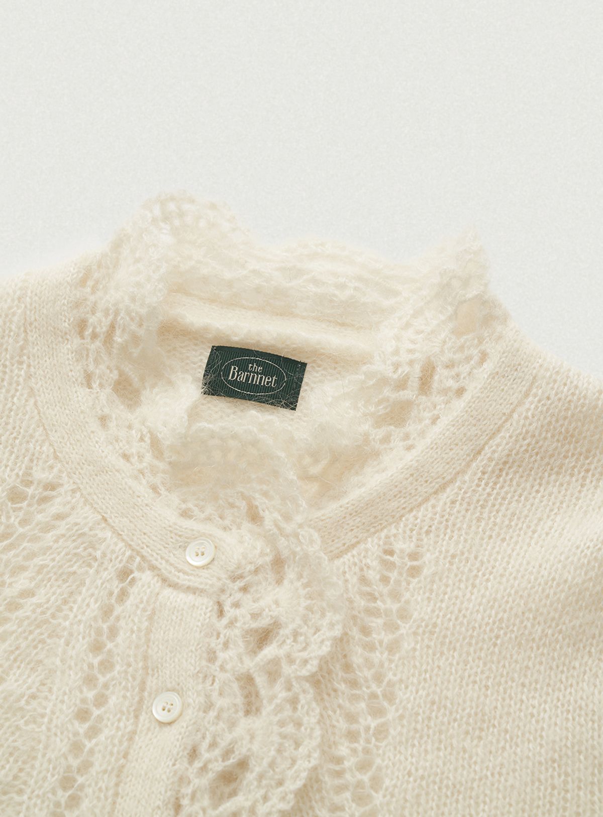 더바넷(THEBARNNET) Hale Frill Mohair Cardigan_Ivory