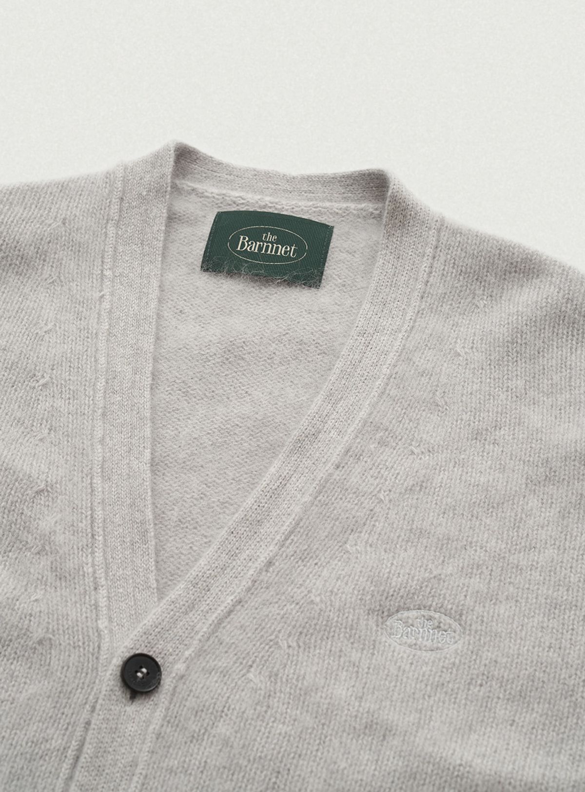 더바넷(THEBARNNET) Fuzzy V-neck Knit Cardigan_Melange Grey