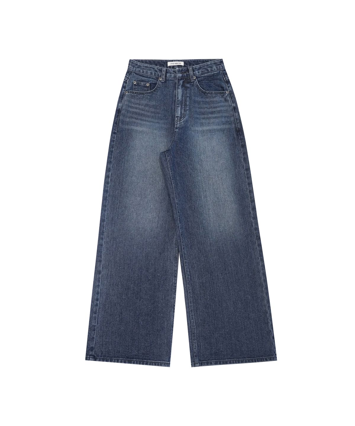 미레코(MIRECO) STITCH LINE WIDE DENIM PT BLUE