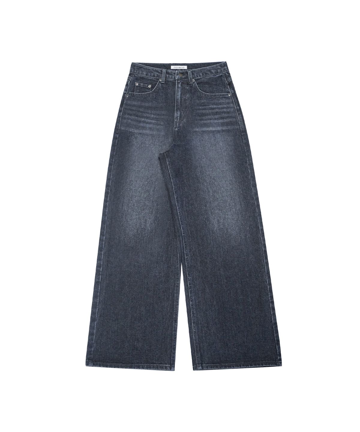 미레코(MIRECO) STITCH LINE WIDE DENIM PT DARK NAVY
