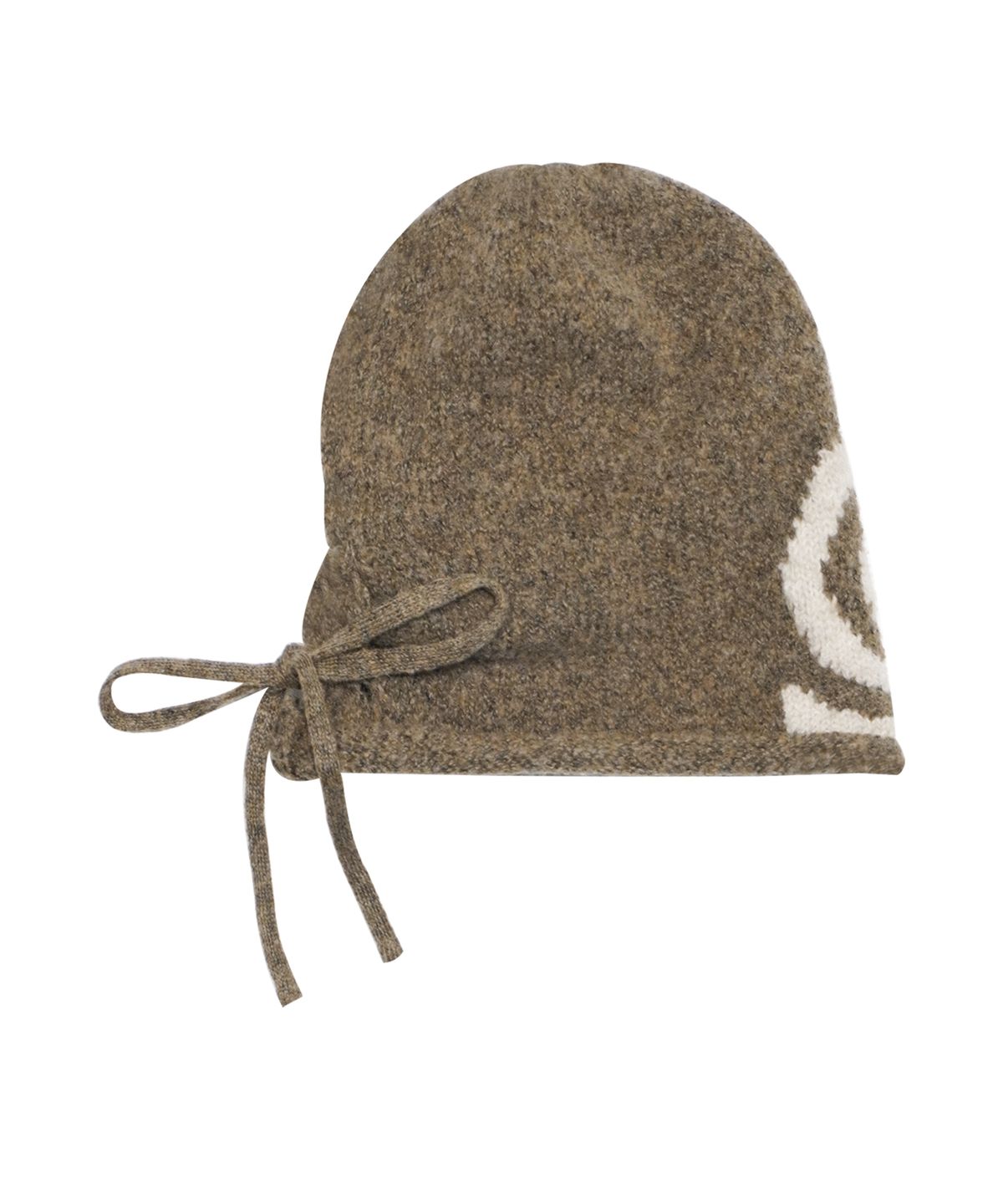 미레코(MIRECO) SIDE RIBBON SWIRLY BEANIE BROWN