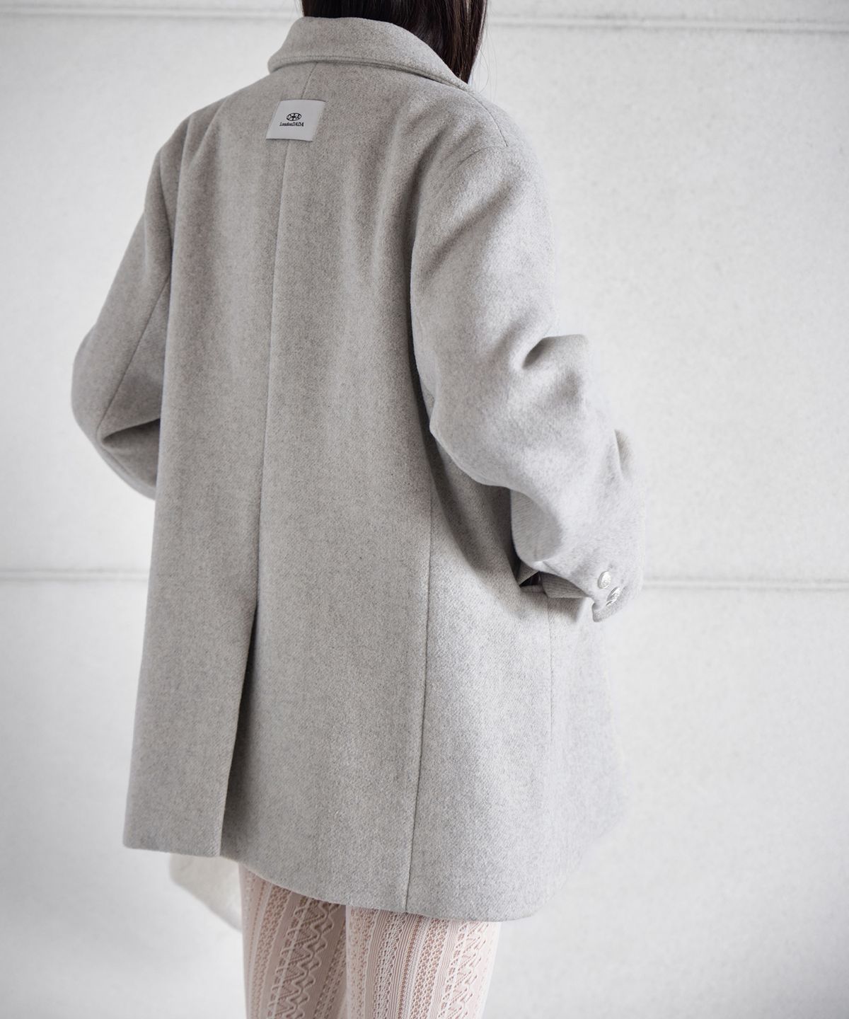 런던다다(LONDONDADA) OVERSIZED FIT PENDANT SINGLE WOOL JACKET, MOON GREY