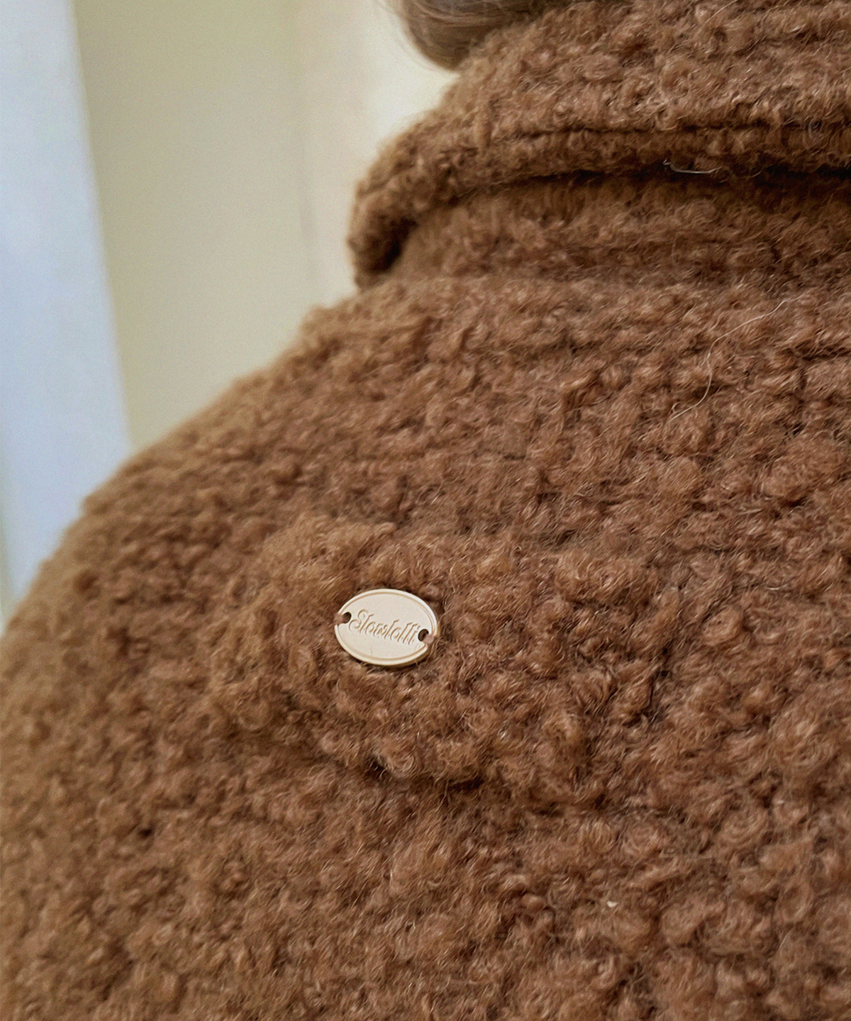 슬로우롤리(SLOWLOLLI) Soft breeze boucle coat - Brown