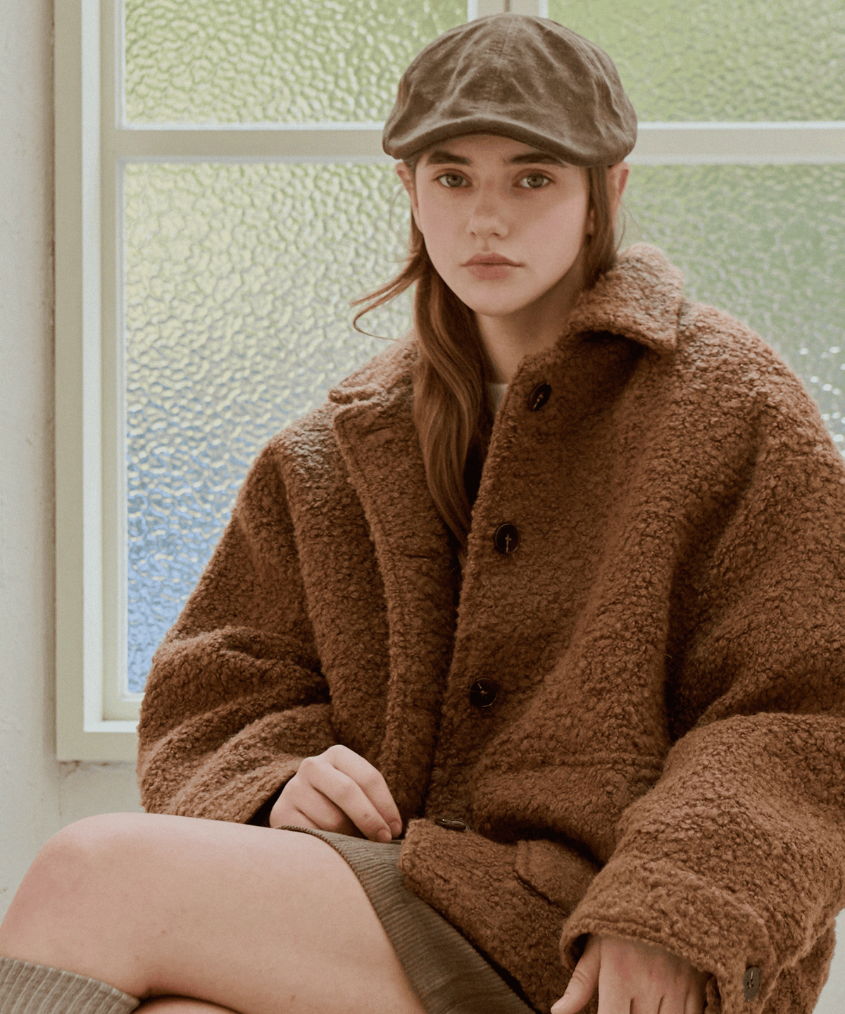 슬로우롤리(SLOWLOLLI) Soft breeze boucle coat_2 Colors