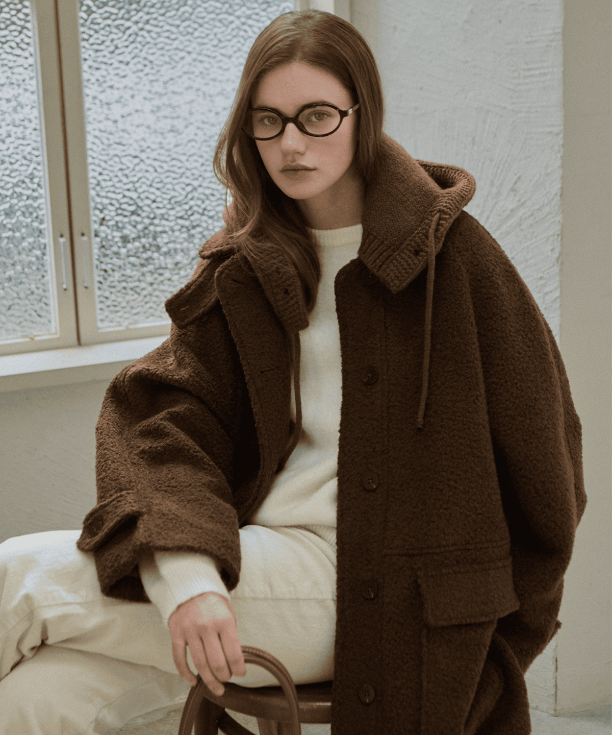 슬로우롤리(SLOWLOLLI) Fluffy mood boucle coat_3 Colors