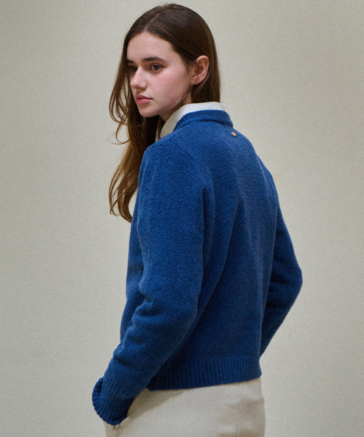 슬로우롤리(SLOWLOLLI) Bean button wool knit cardign_5 Colors