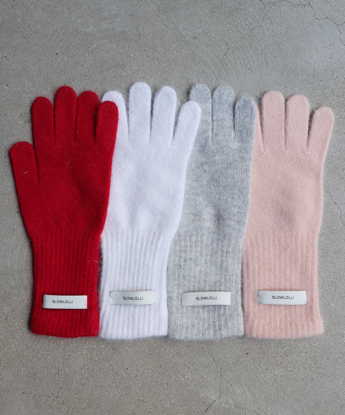 슬로우롤리(SLOWLOLLI) Soft angora kint gloves_4 Colors