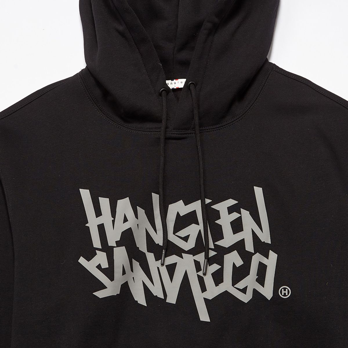 행텐(HANGTEN) 공용 백 브러쉬 그래피티 로고 후드티셔츠_100(10540-031-812-12)