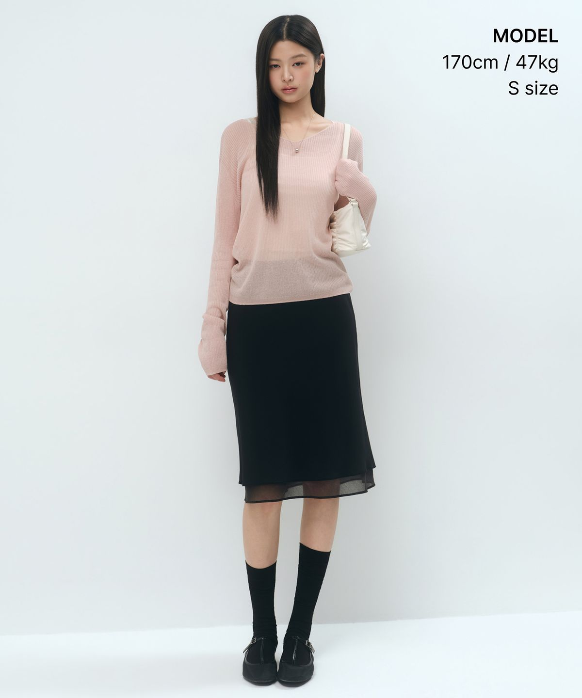 무신사 스탠다드 우먼(MUSINSA STANDARD WOMAN) 우먼즈 더블 레이어 미디 스커트 [블랙]
