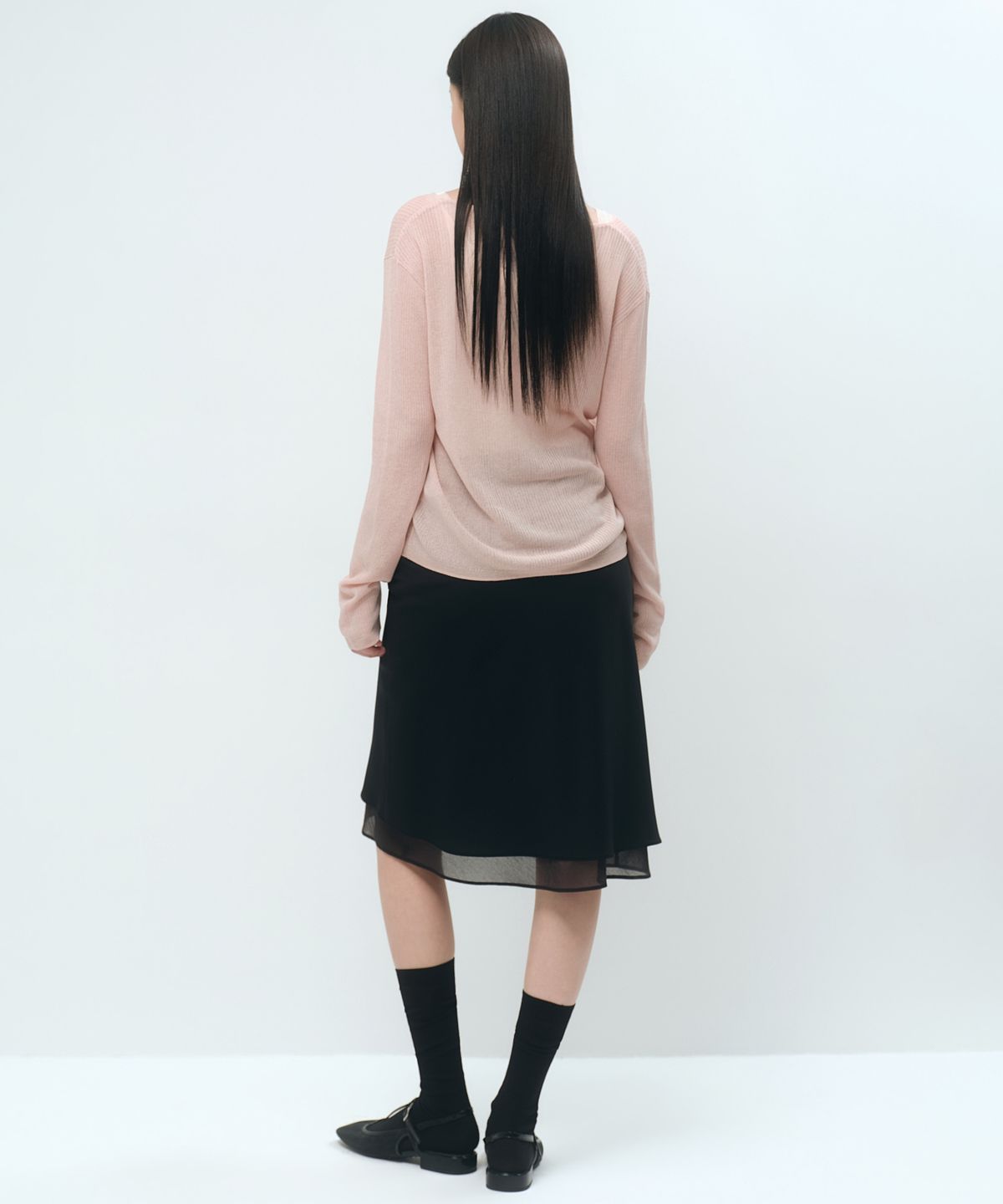 무신사 스탠다드 우먼(MUSINSA STANDARD WOMAN) 우먼즈 더블 레이어 미디 스커트 [블랙]