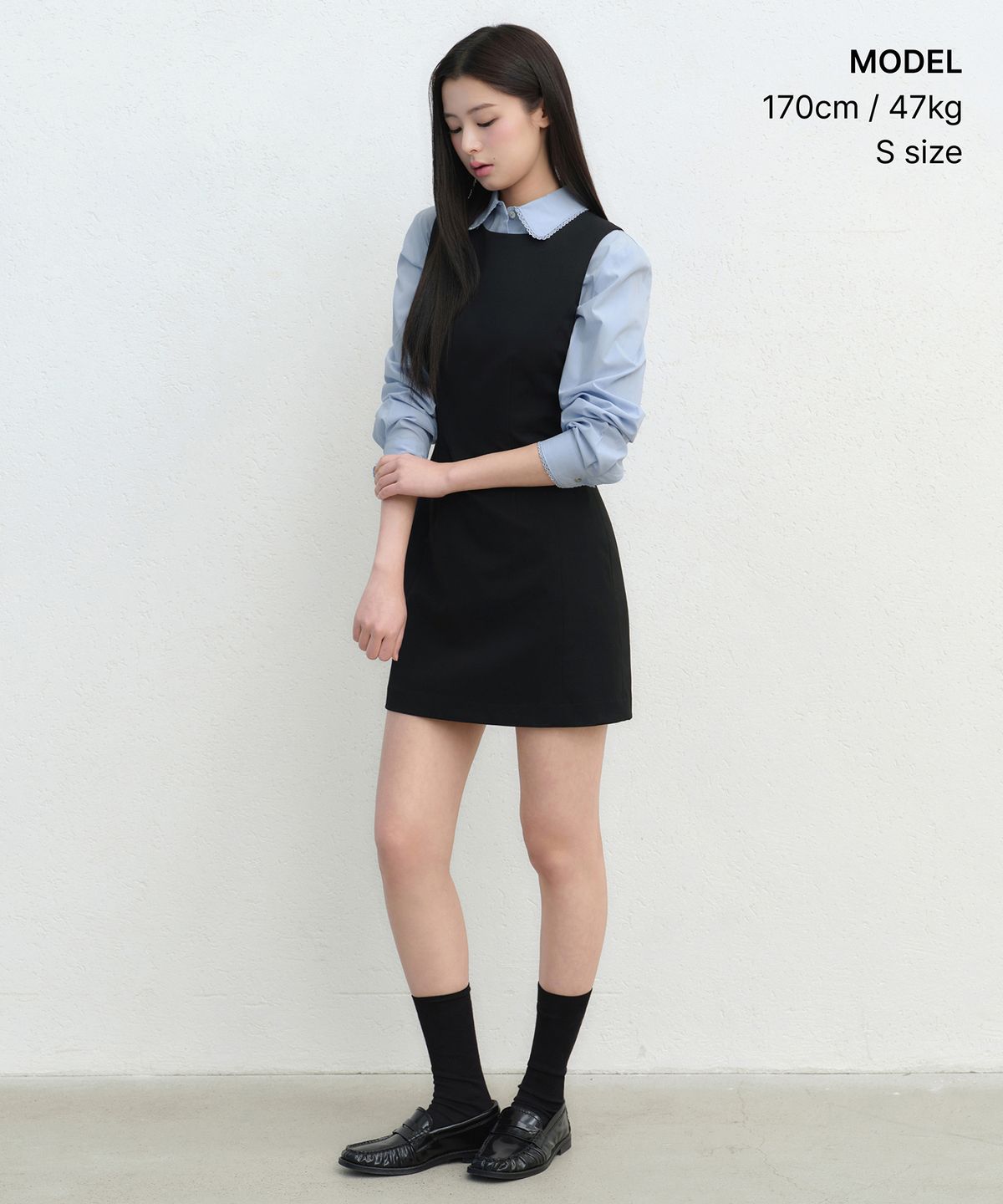 무신사 스탠다드 우먼(MUSINSA STANDARD WOMAN) 우먼즈 슬리브리스 포멀 미니 드레스 [블랙]