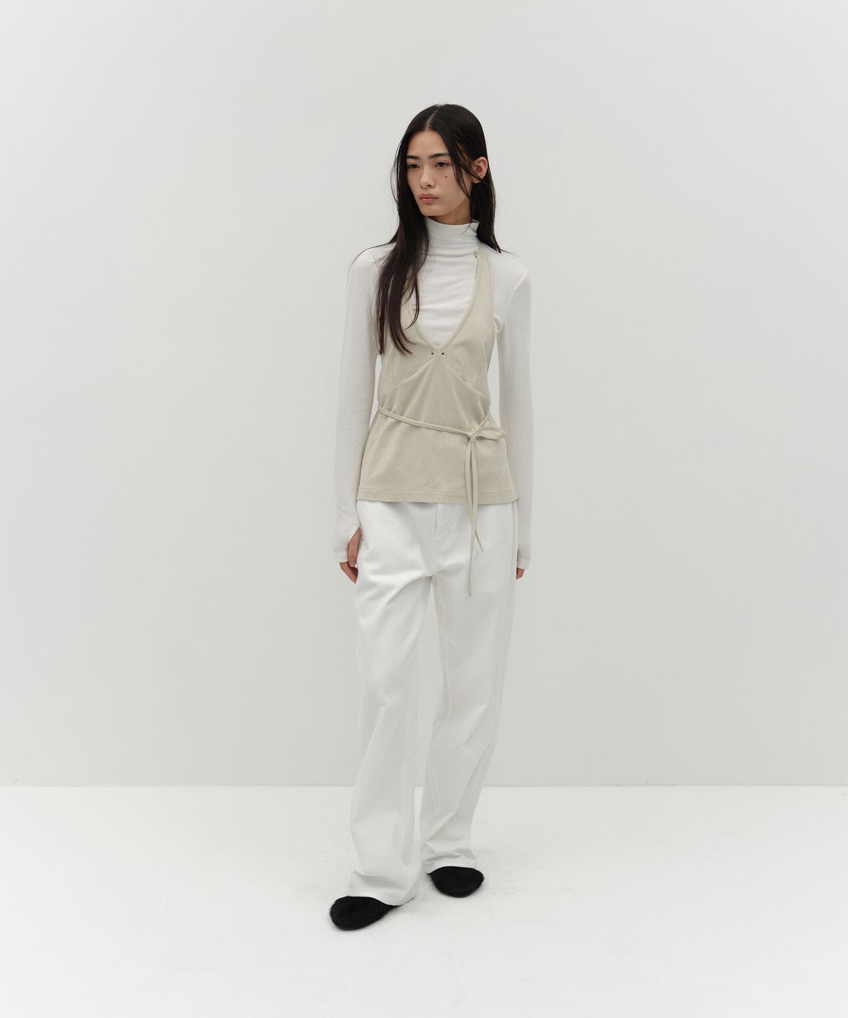로우타이드(LOW TIDE) ANGORA TURTLENECK WARMER TOP [IVORY]