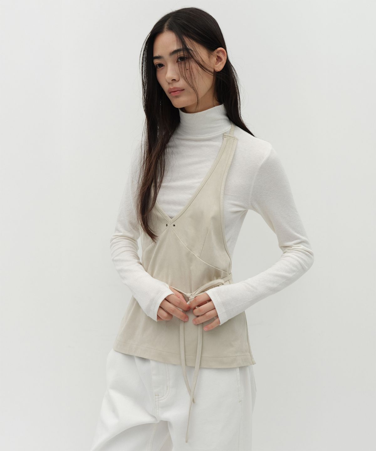 로우타이드(LOW TIDE) ANGORA TURTLENECK WARMER TOP [IVORY]