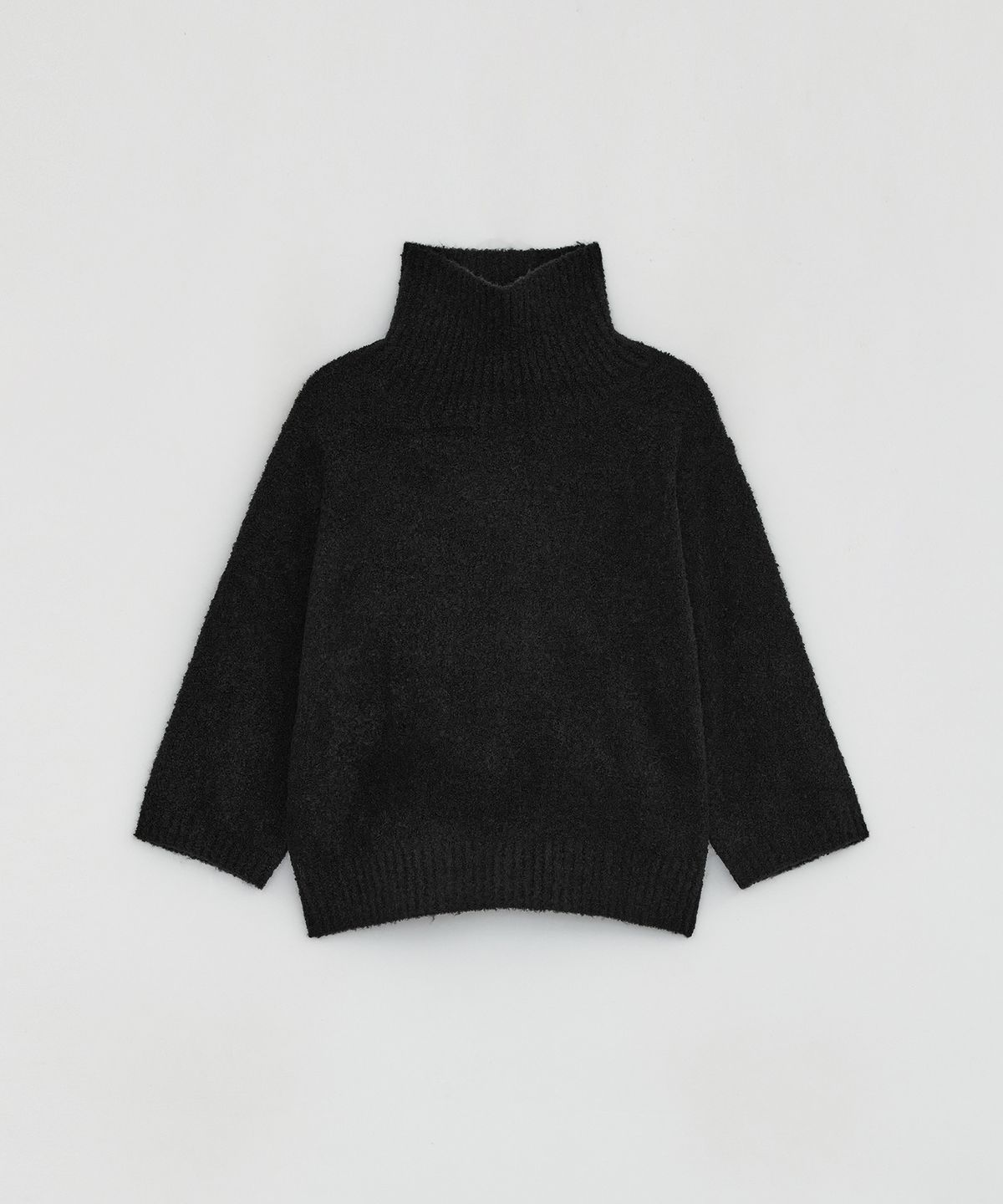 로우타이드(LOW TIDE) BOUCLE TURTLENECK KNIT [BLACK]