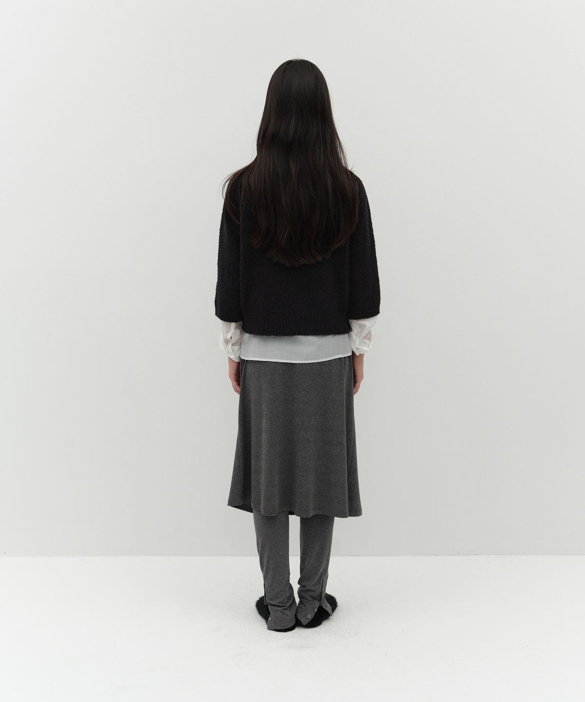 로우타이드(LOW TIDE) BOUCLE TURTLENECK KNIT [BLACK]