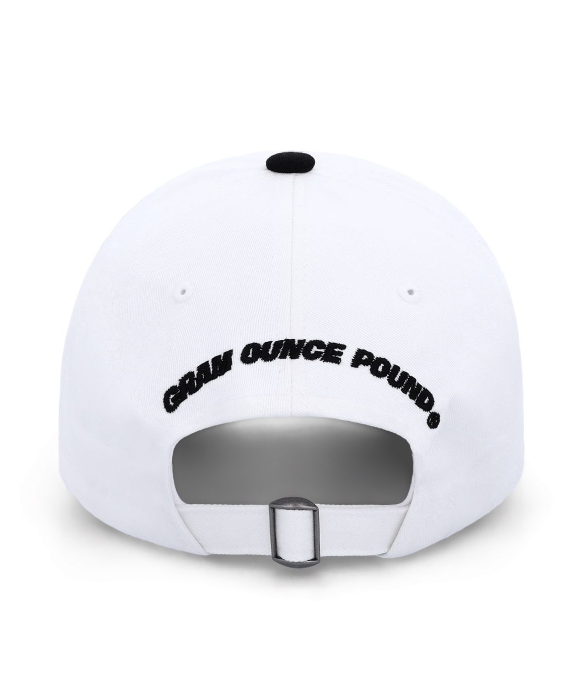 그램 아운스 파운드(GRAM OUNCE POUND) Shop Oval Two Tone 6-Panel Cap White & Black