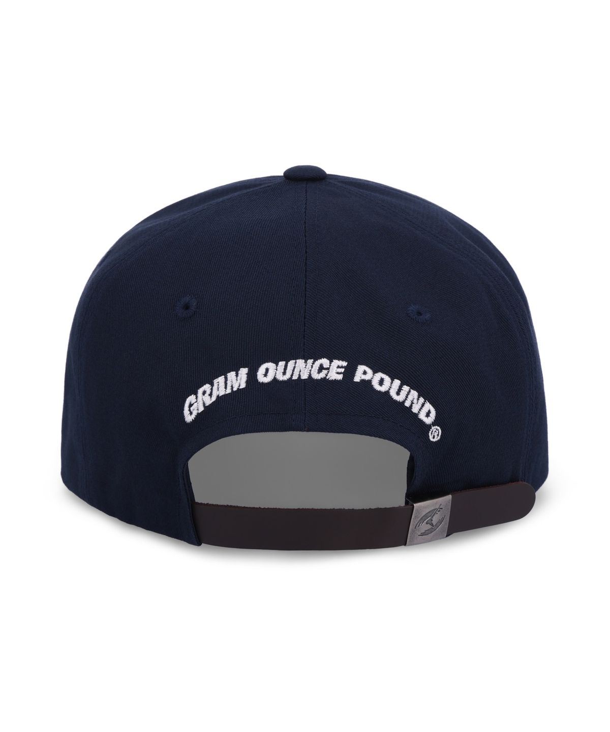 그램 아운스 파운드(GRAM OUNCE POUND) Black Letter Logo 5-Panel Cap Navy