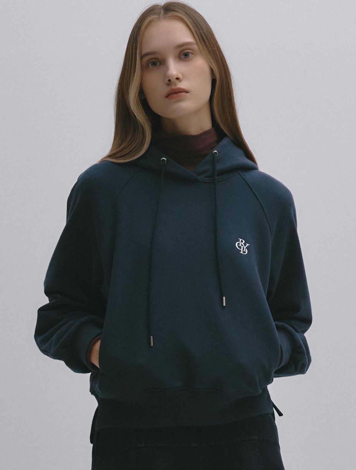 그레이데시온(GRAYDATION) French Terry Raglan Sleeve Hoodie NAVY