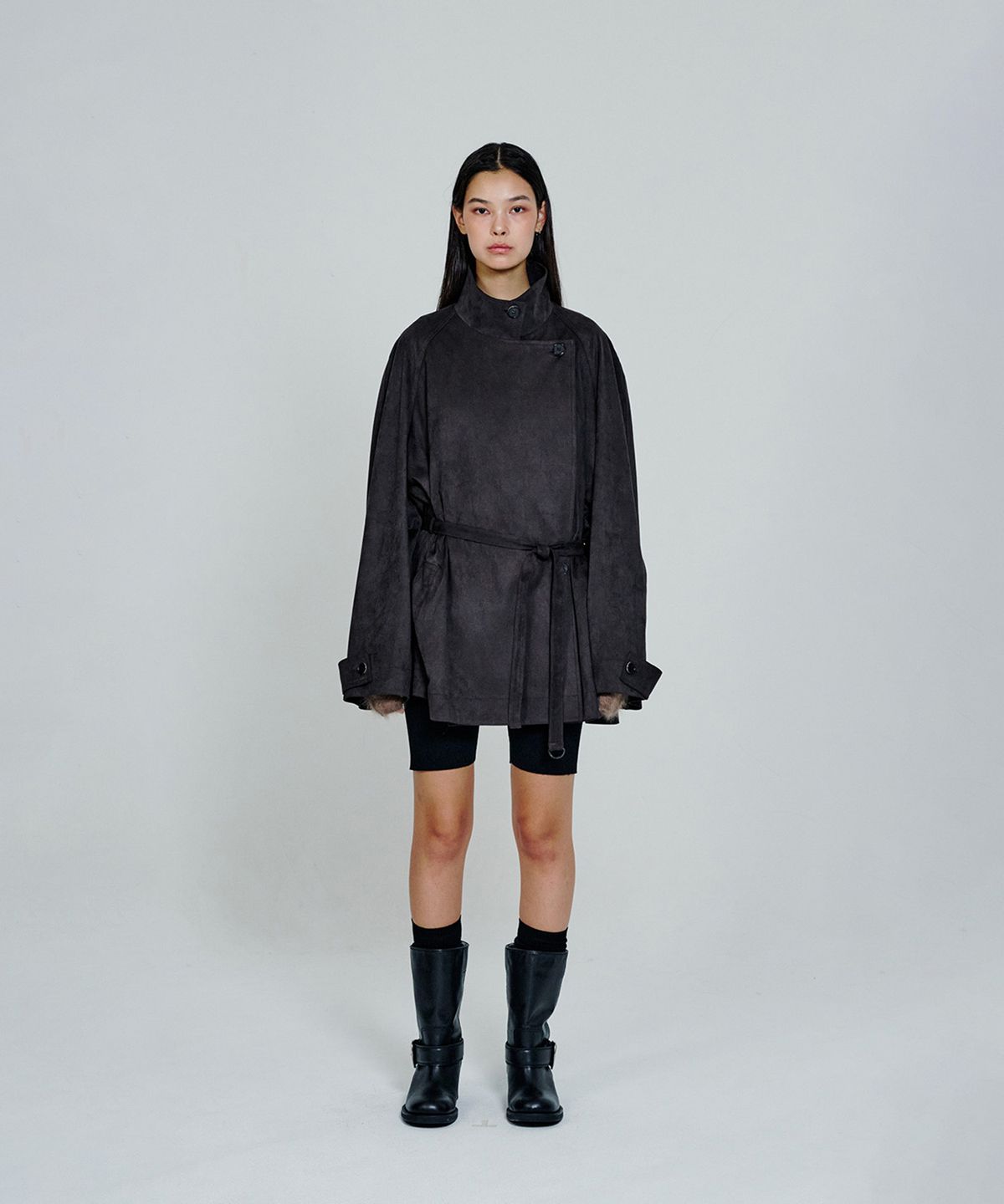 더애틋(THE AÉTUT) Suede Belted Trench Jacket_Brown