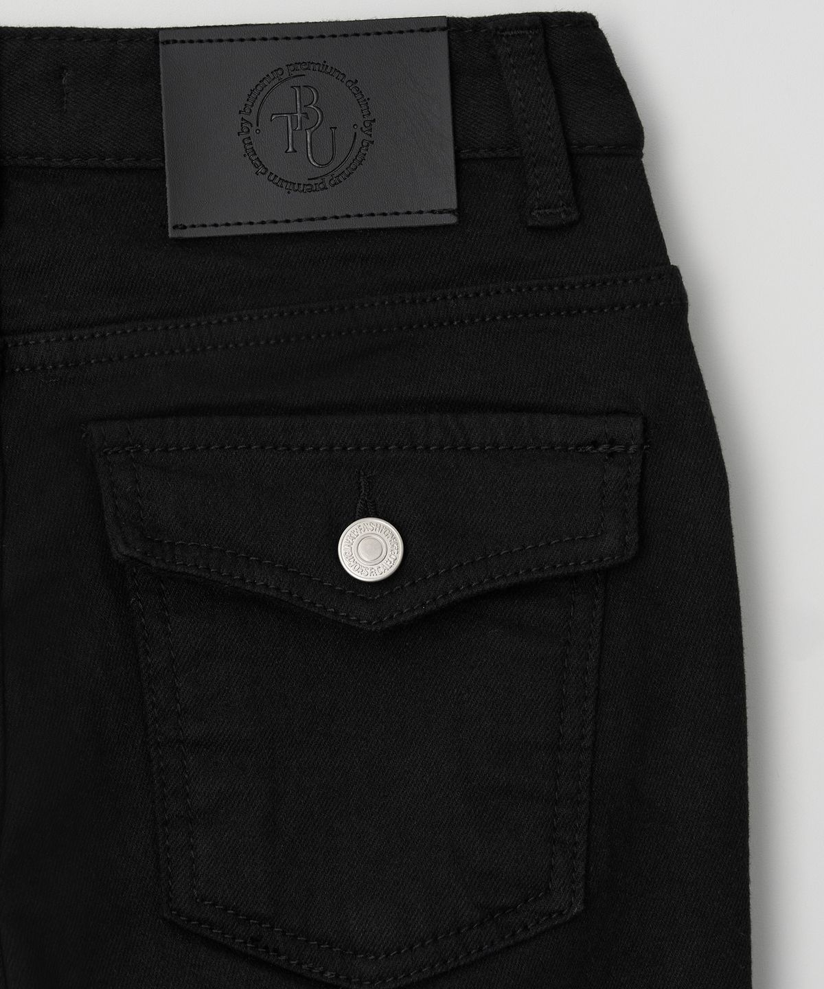 버튼업(BUTTON UP) 백포켓 포인트 부츠컷 코튼팬츠 기모ver.(BLACK)
