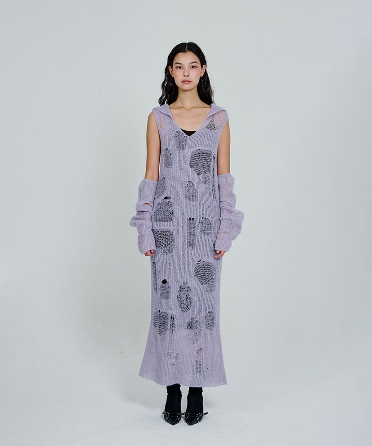 더애틋(THE AÉTUT) Mohair Hood Long Dress_Lavender