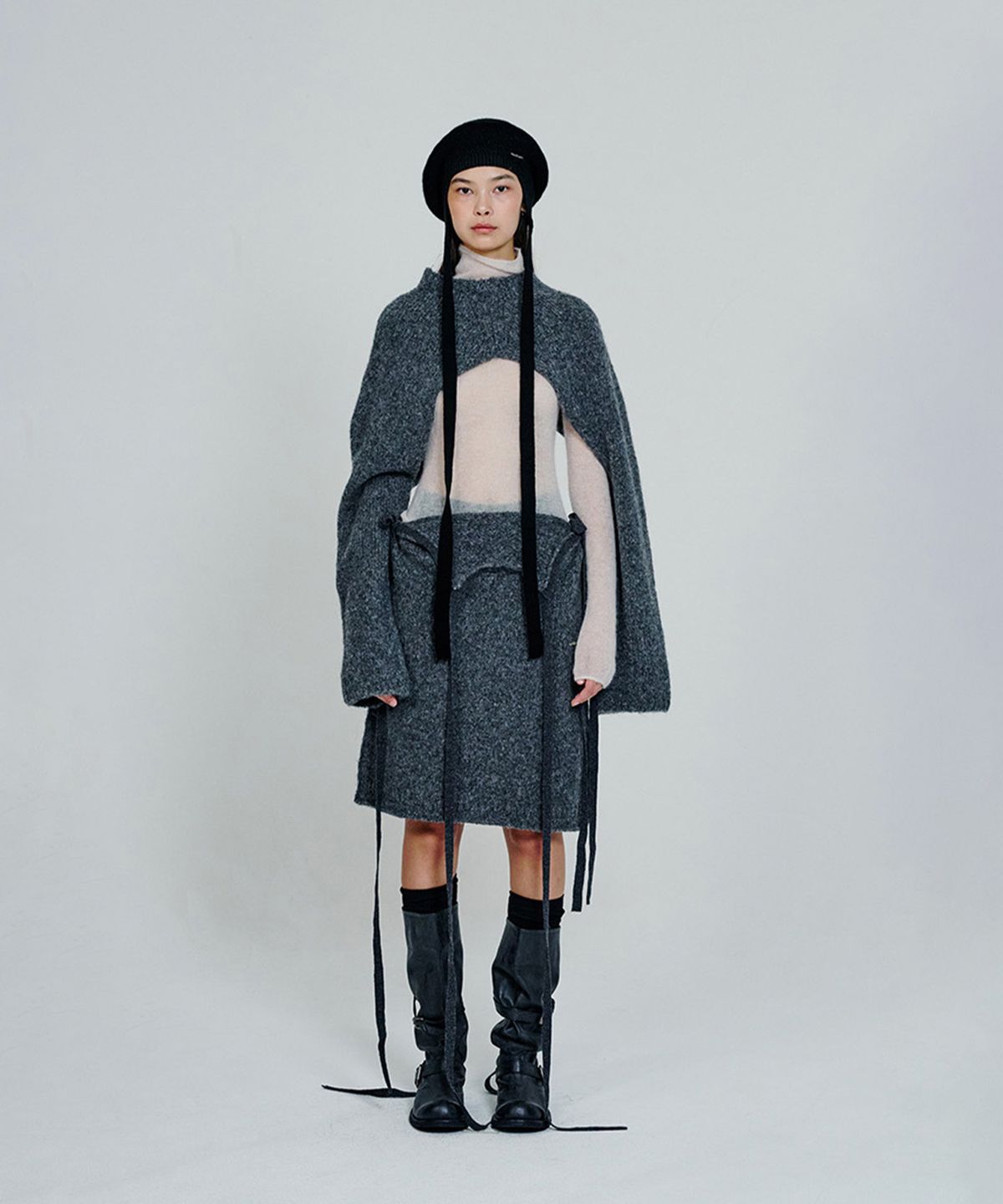 더애틋(THE AÉTUT) Wool Alpaca Bolero Cardigan_Grey