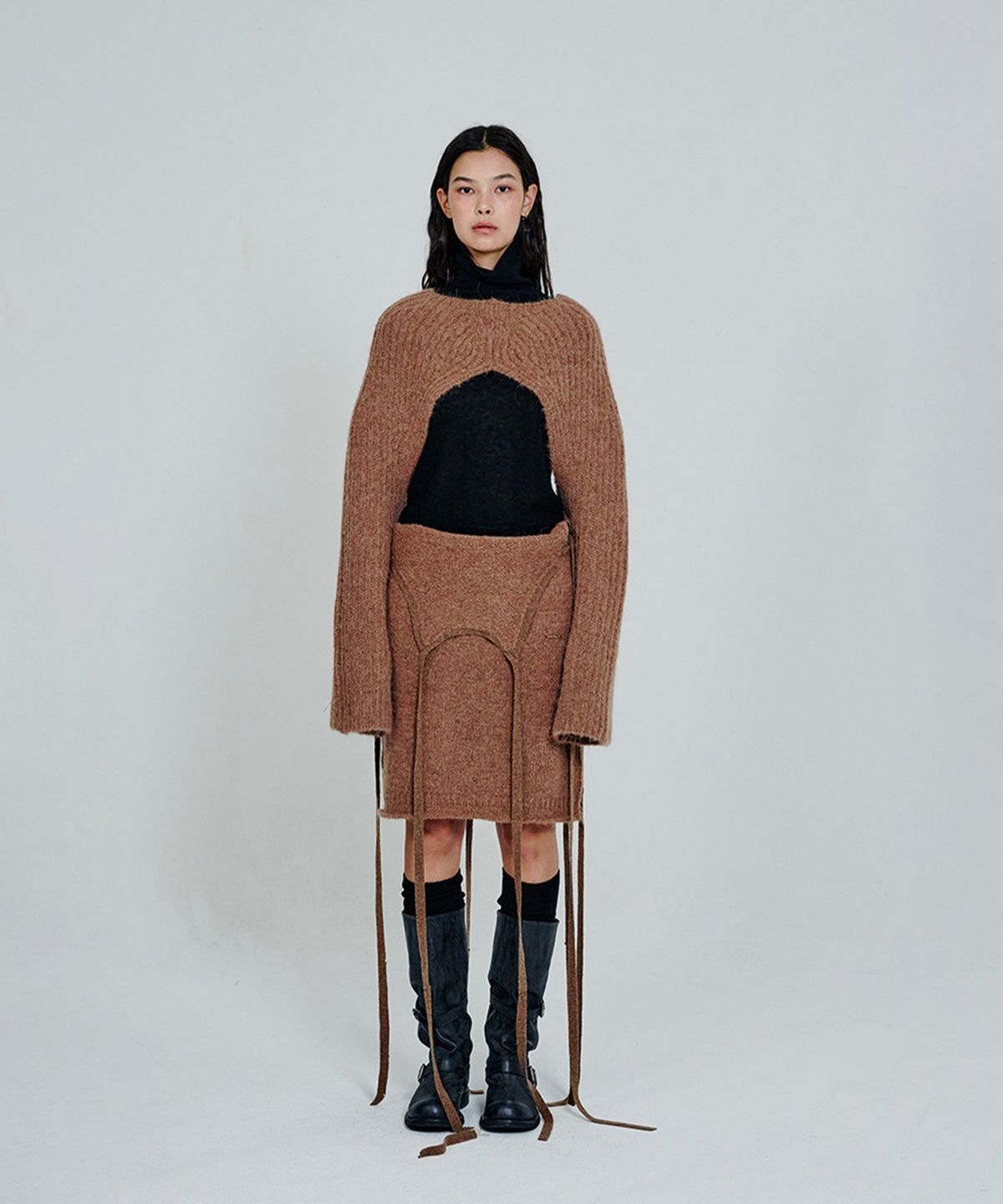 더애틋(THE AÉTUT) Wool Alpaca Bolero Cardigan_Brown