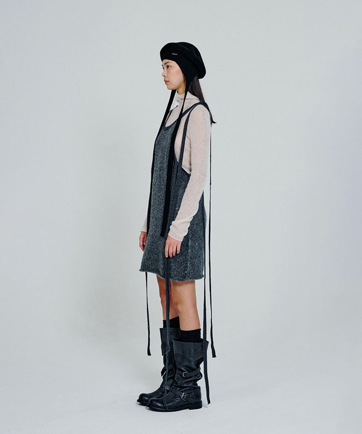 더애틋(THE AÉTUT) Strap Detail Knit Mini Dress_Grey
