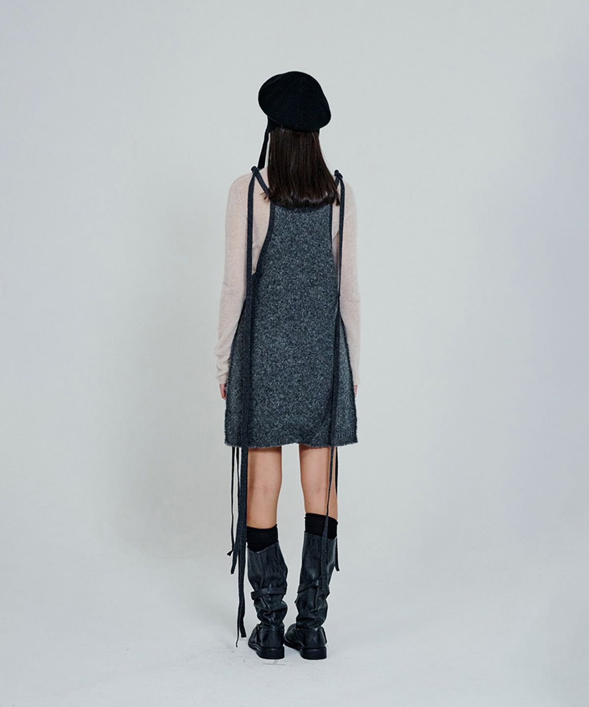 더애틋(THE AÉTUT) Strap Detail Knit Mini Dress_Grey