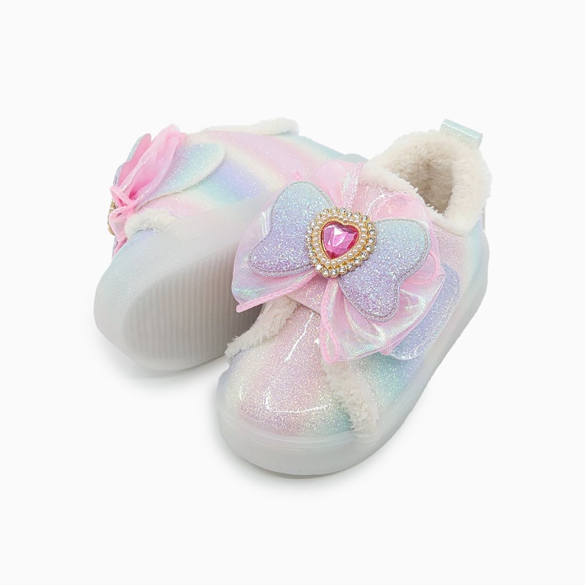 베이비솔(BABYSOLE) 폼폼엔젤LED털운동화
