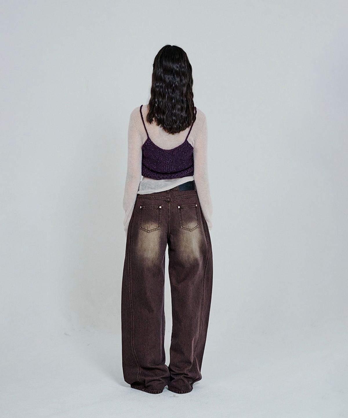 더애틋(THE AÉTUT) Side Panel Wide Denim Pants_Brown