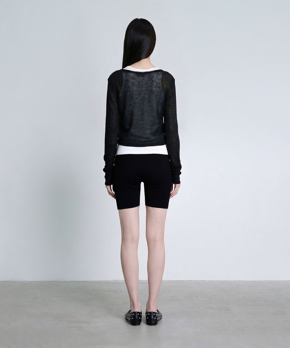 더애틋(THE AÉTUT) Ribbed Knit Biker Shorts_Black