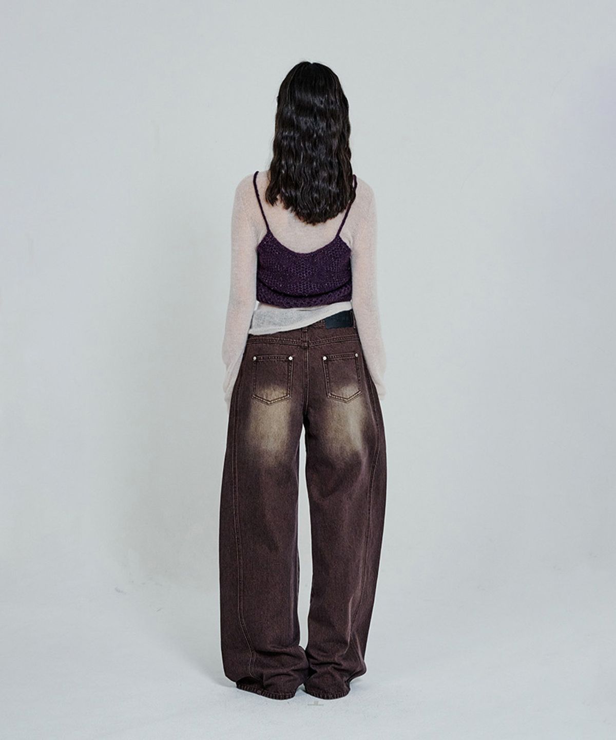 더애틋(THE AÉTUT) Mohair Crochet Top_Wine