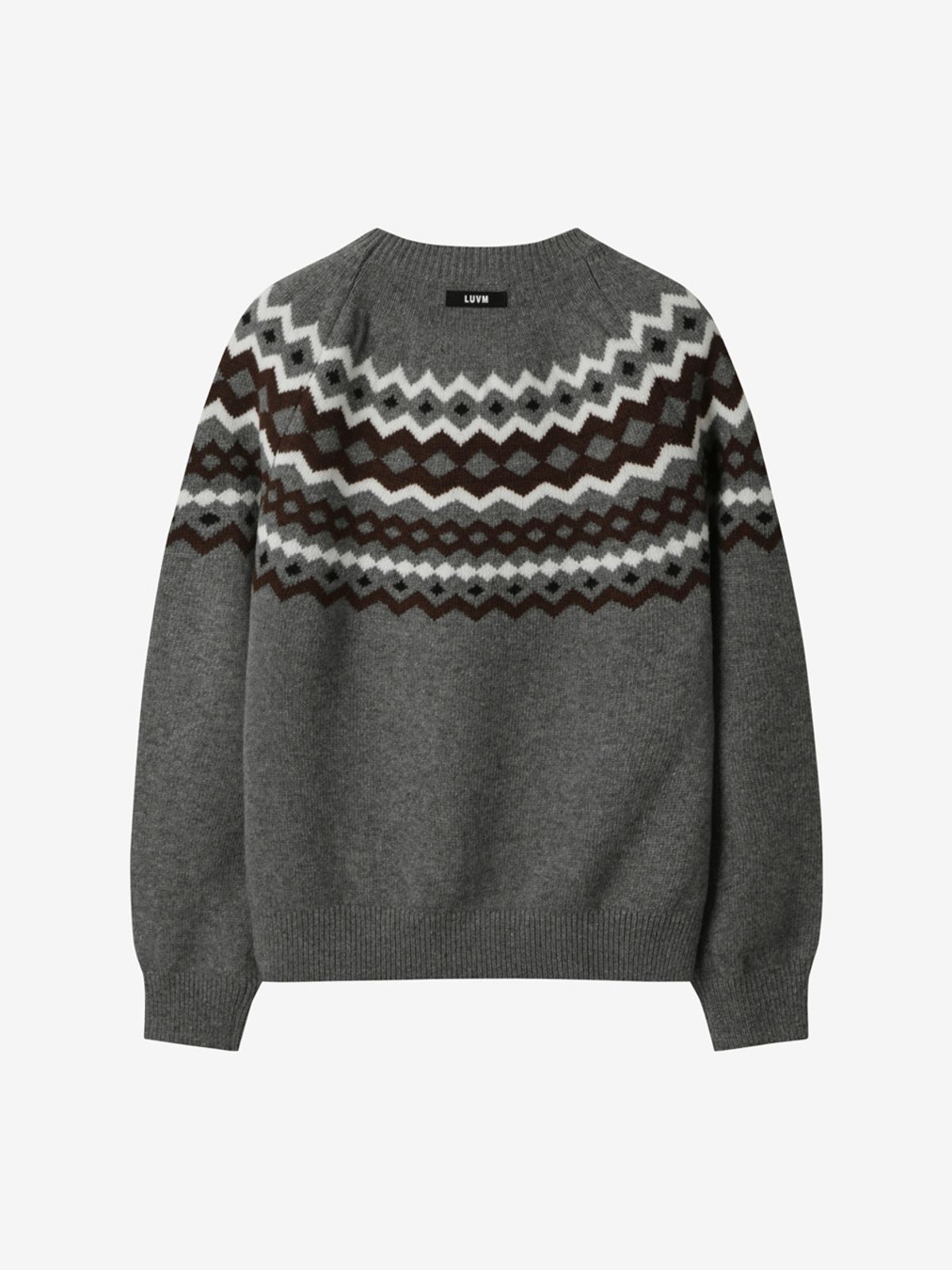 엘유브이엠(LUVM) NORDIC KNIT PULLOVER_MELANGE GRAY