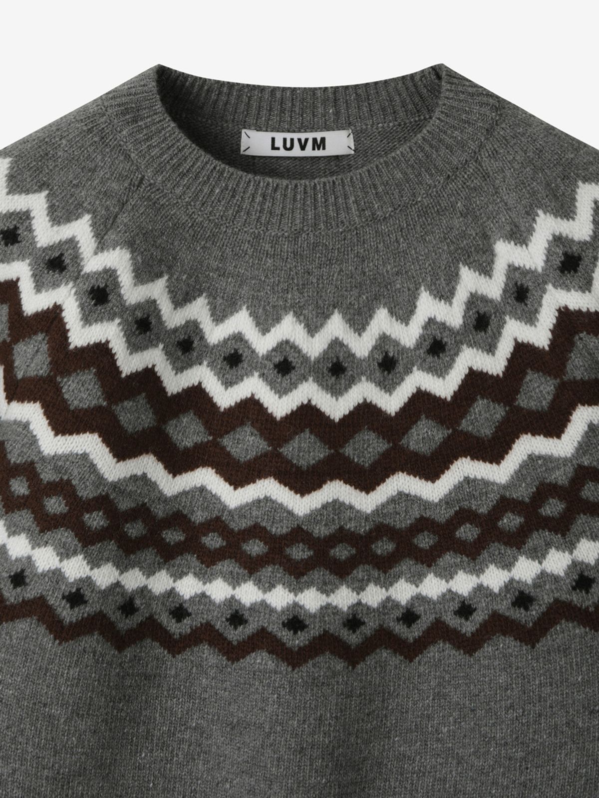 엘유브이엠(LUVM) NORDIC KNIT PULLOVER_MELANGE GRAY